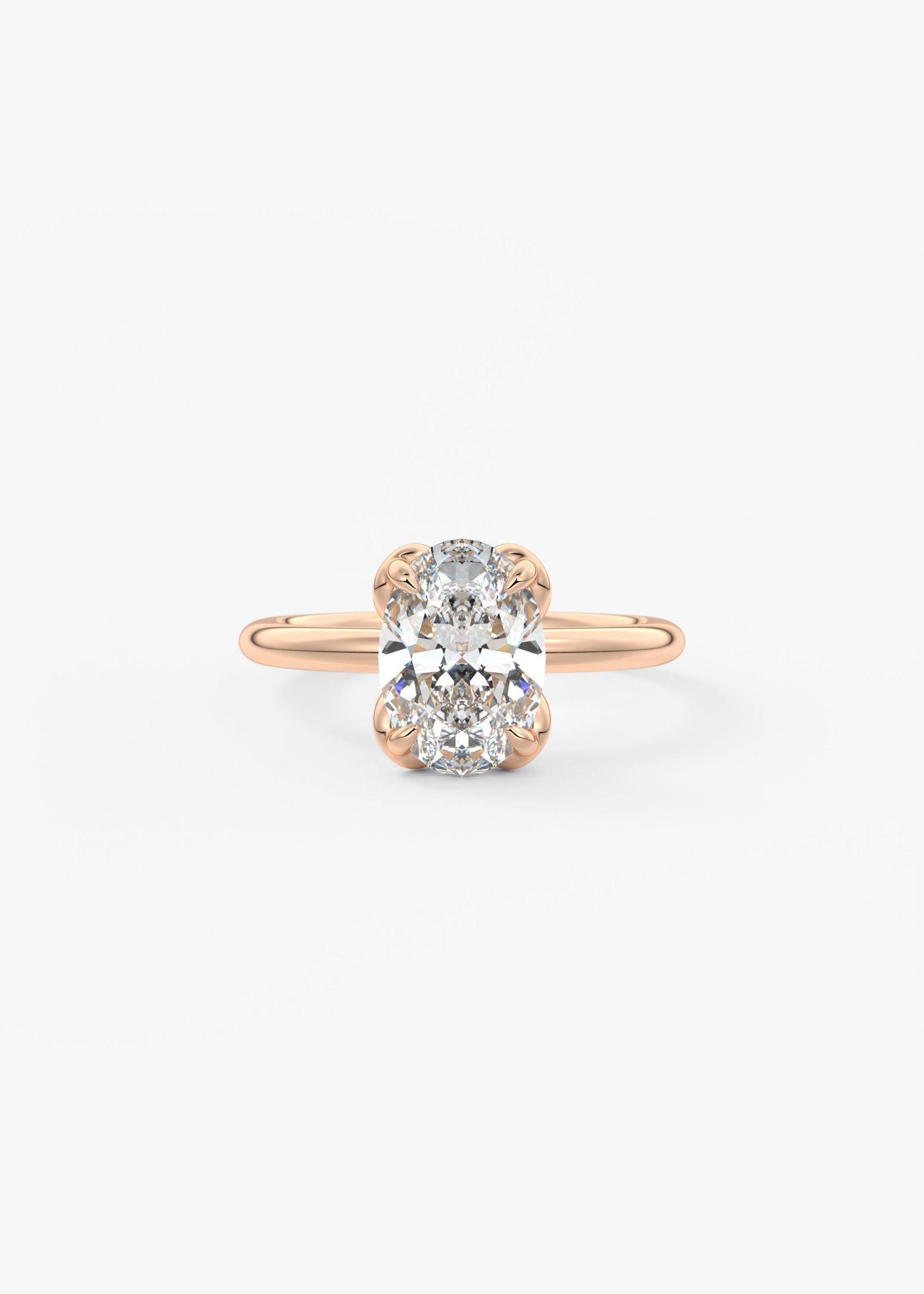 Oval Multi Stones Lab Grown Diamond Engagement Ring