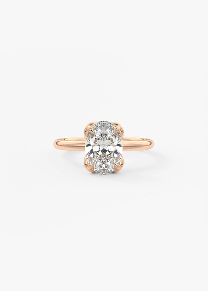 Oval Multi Stones Lab Grown Diamond Engagement Ring