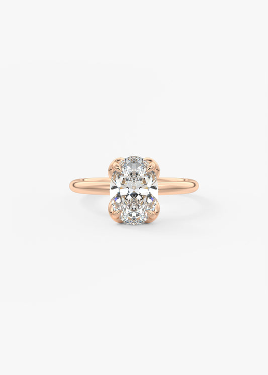Oval Multi Stones Lab Grown Diamond Engagement Ring
