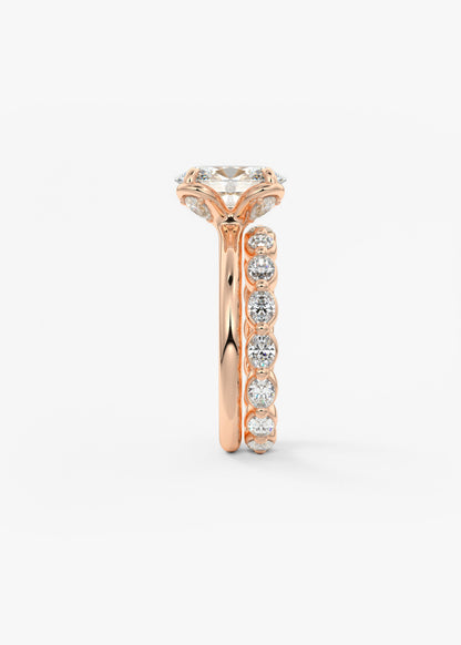 Oval Multi Stones Lab Grown Diamond Engagement Ring