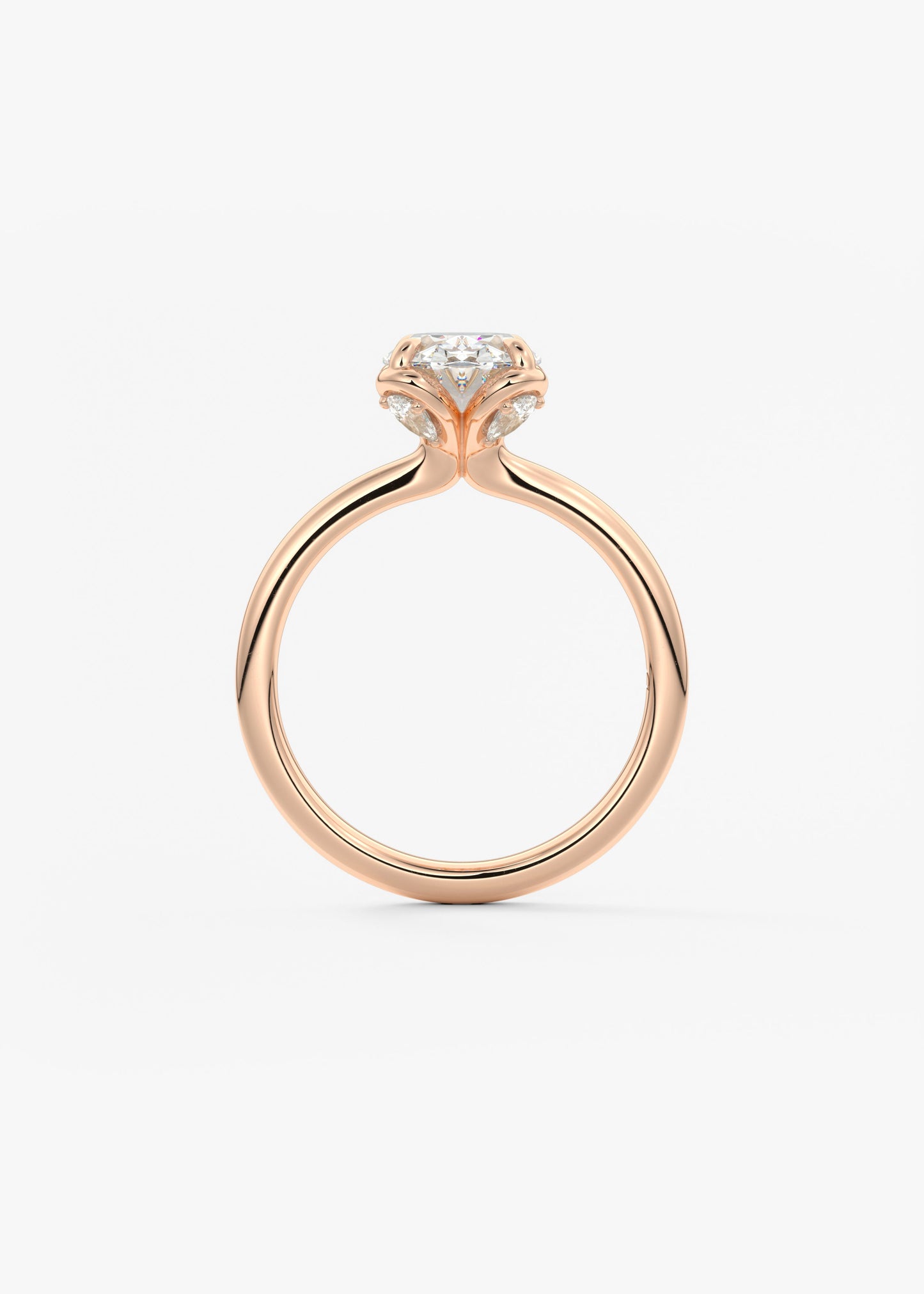 Oval Multi Stones Lab Grown Diamond Engagement Ring