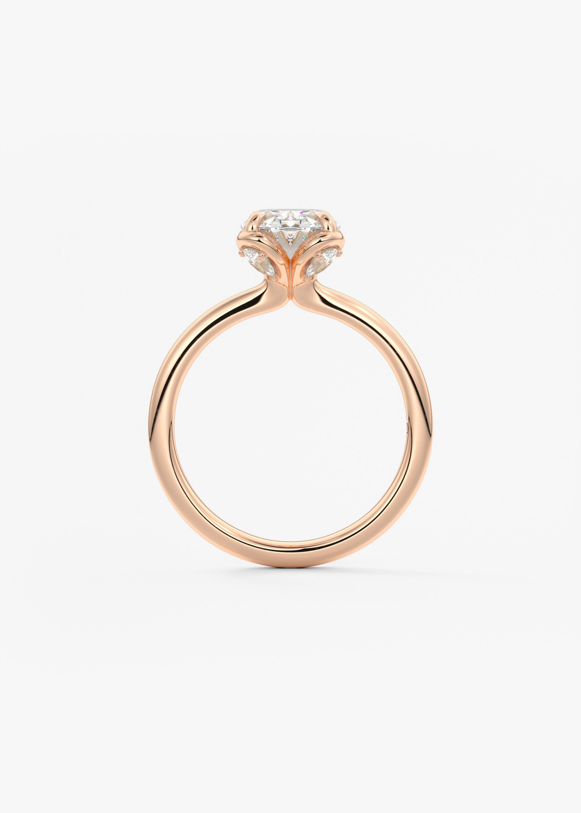 Oval Multi Stones Lab Grown Diamond Engagement Ring