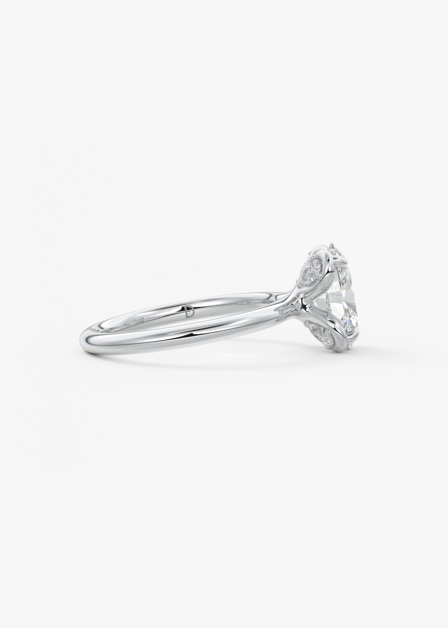 Oval Multi Stones Lab Grown Diamond Engagement Ring