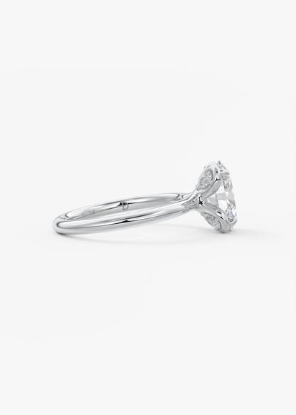 Oval Multi Stones Lab Grown Diamond Engagement Ring