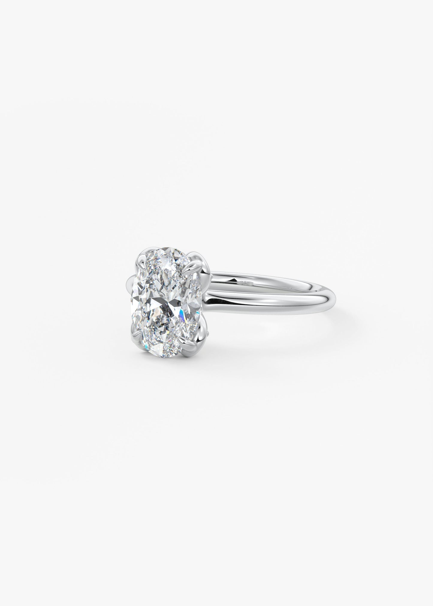 Oval Multi Stones Lab Grown Diamond Engagement Ring