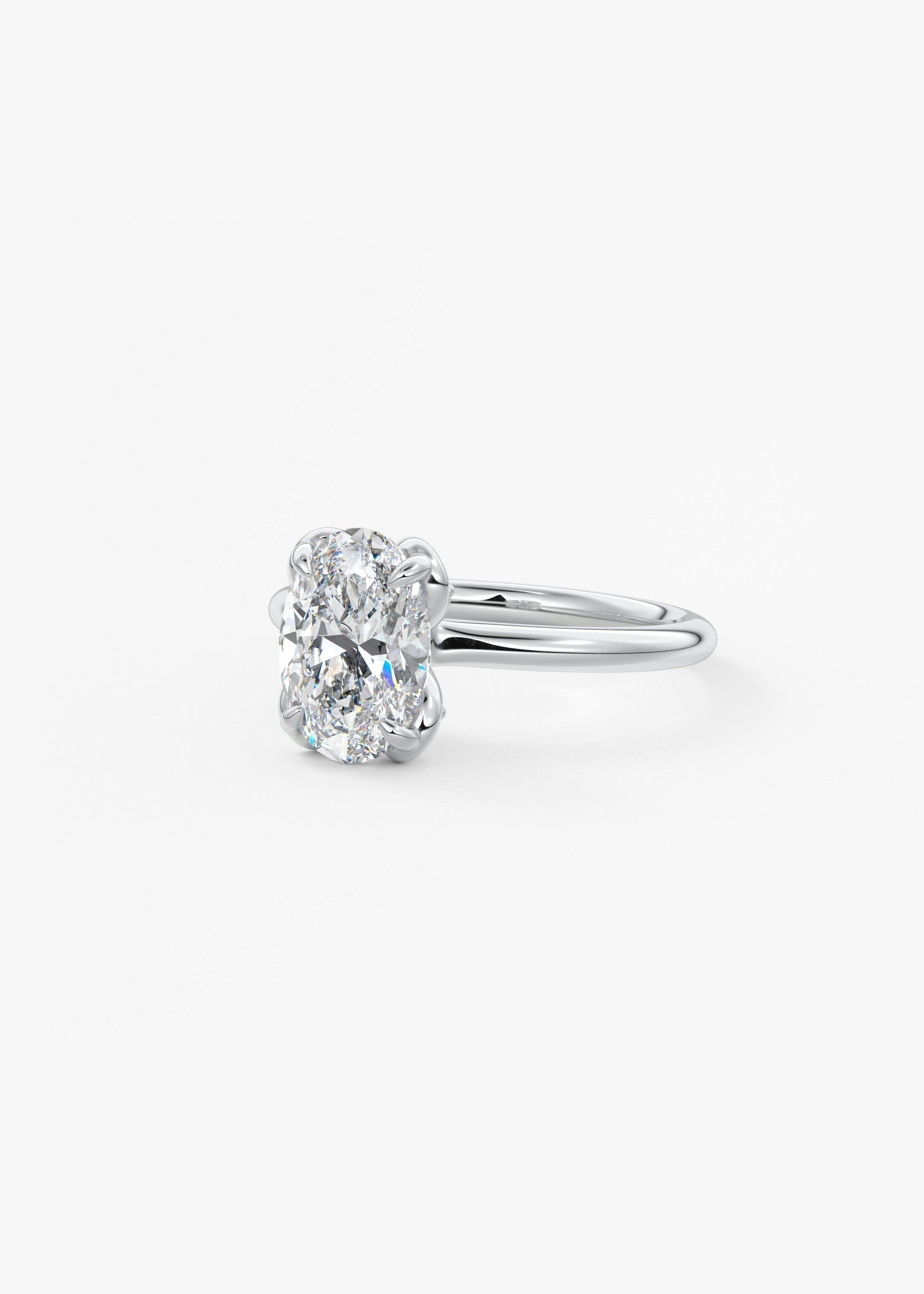 Oval Multi Stones Lab Grown Diamond Engagement Ring