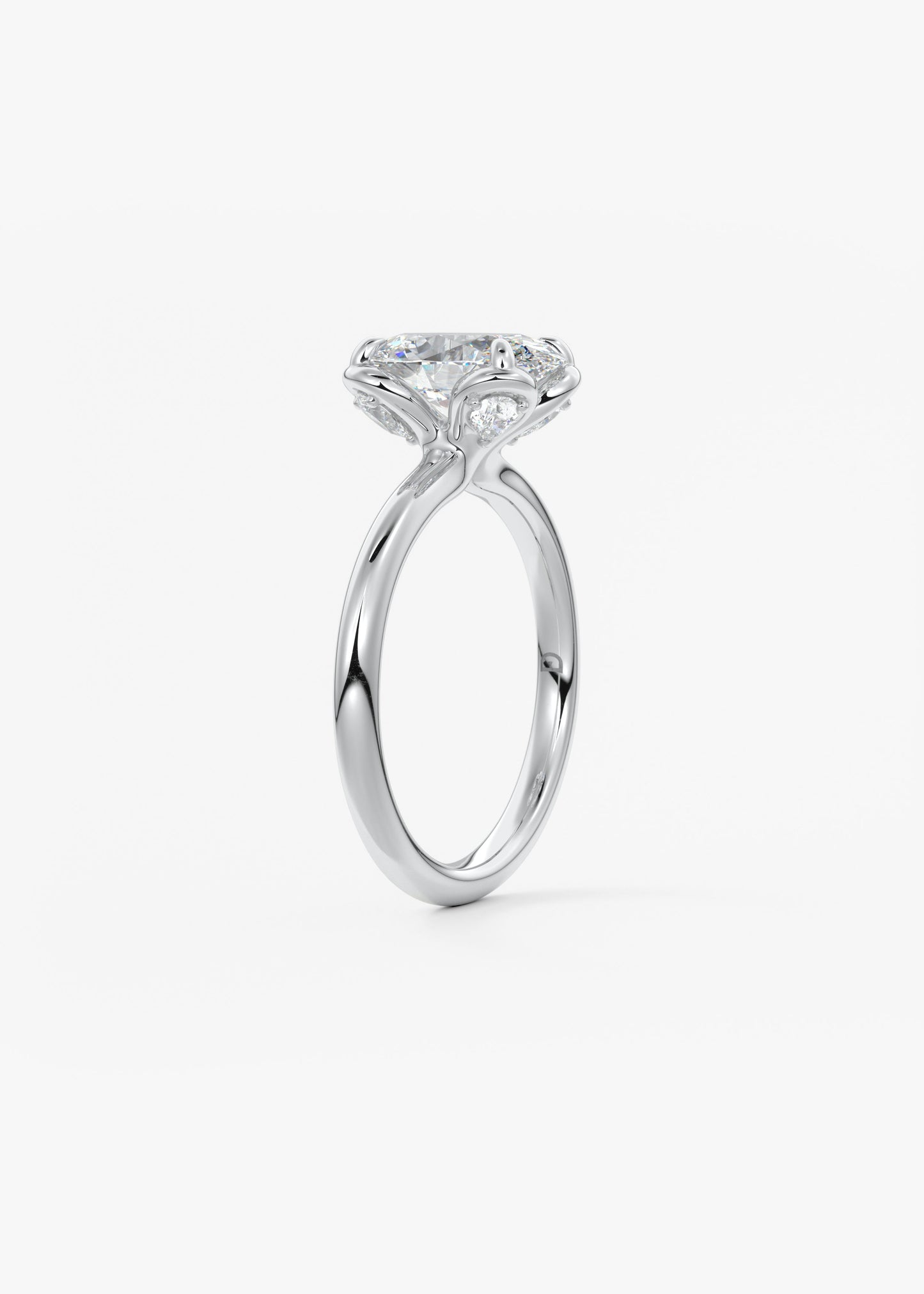 Oval Multi Stones Lab Grown Diamond Engagement Ring