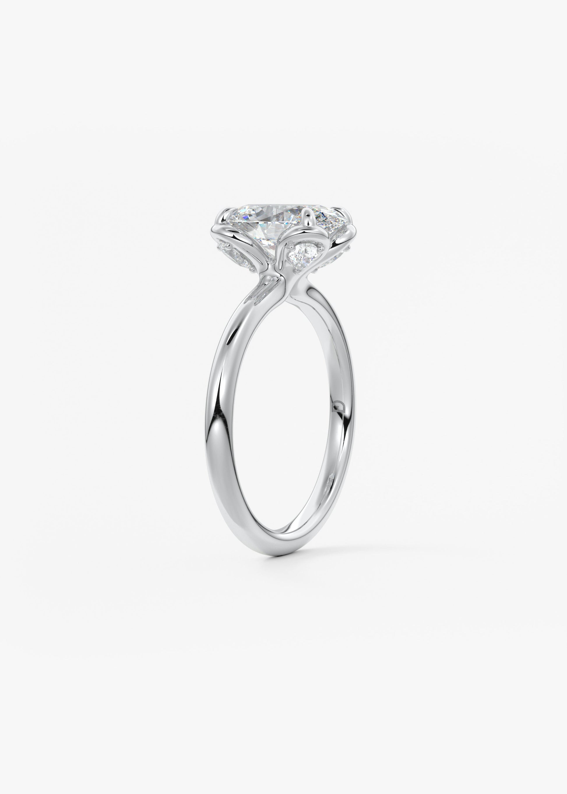 Oval Multi Stones Lab Grown Diamond Engagement Ring