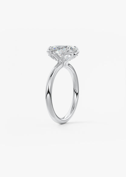 Oval Multi Stones Lab Grown Diamond Engagement Ring