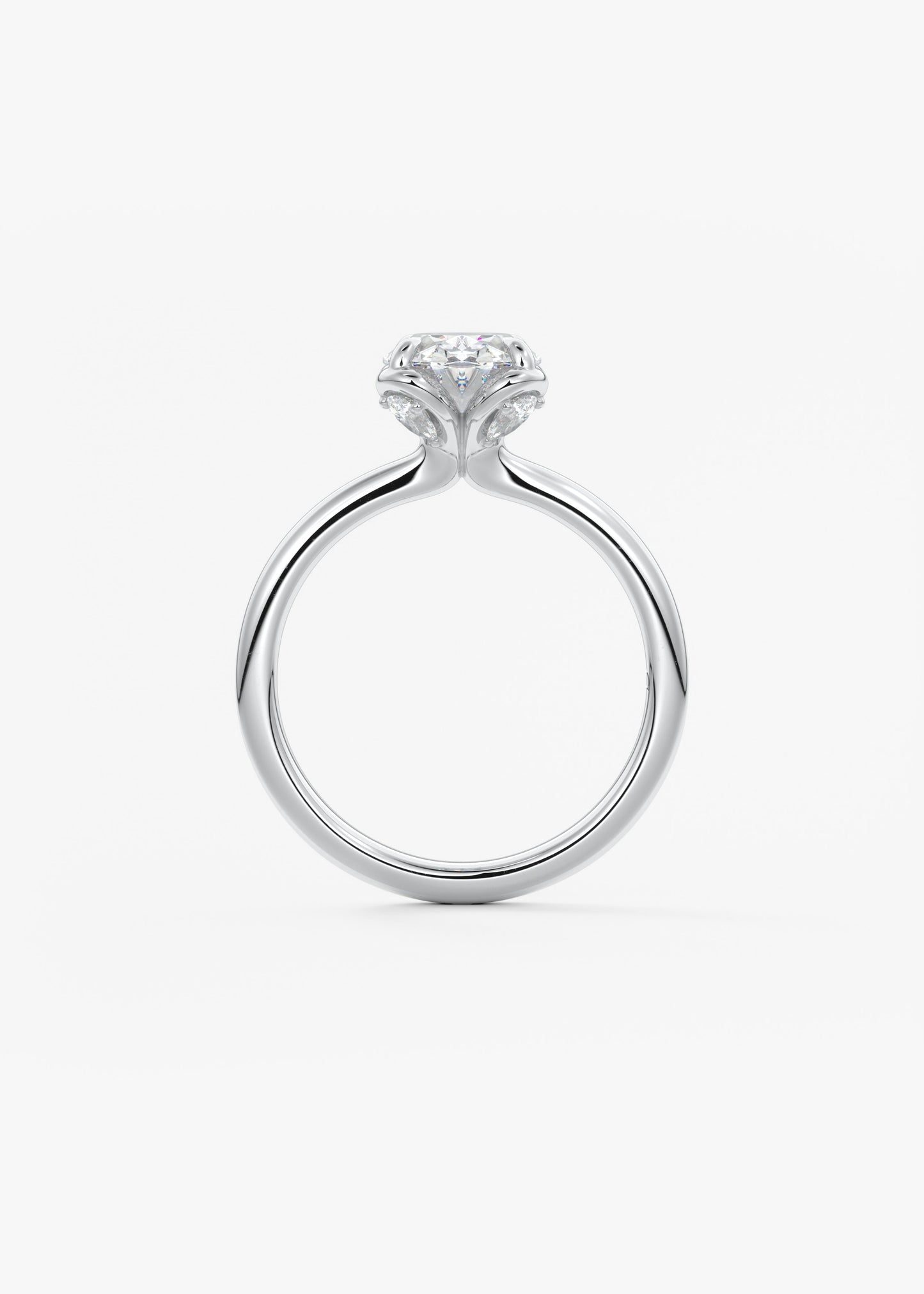 Oval Multi Stones Lab Grown Diamond Engagement Ring