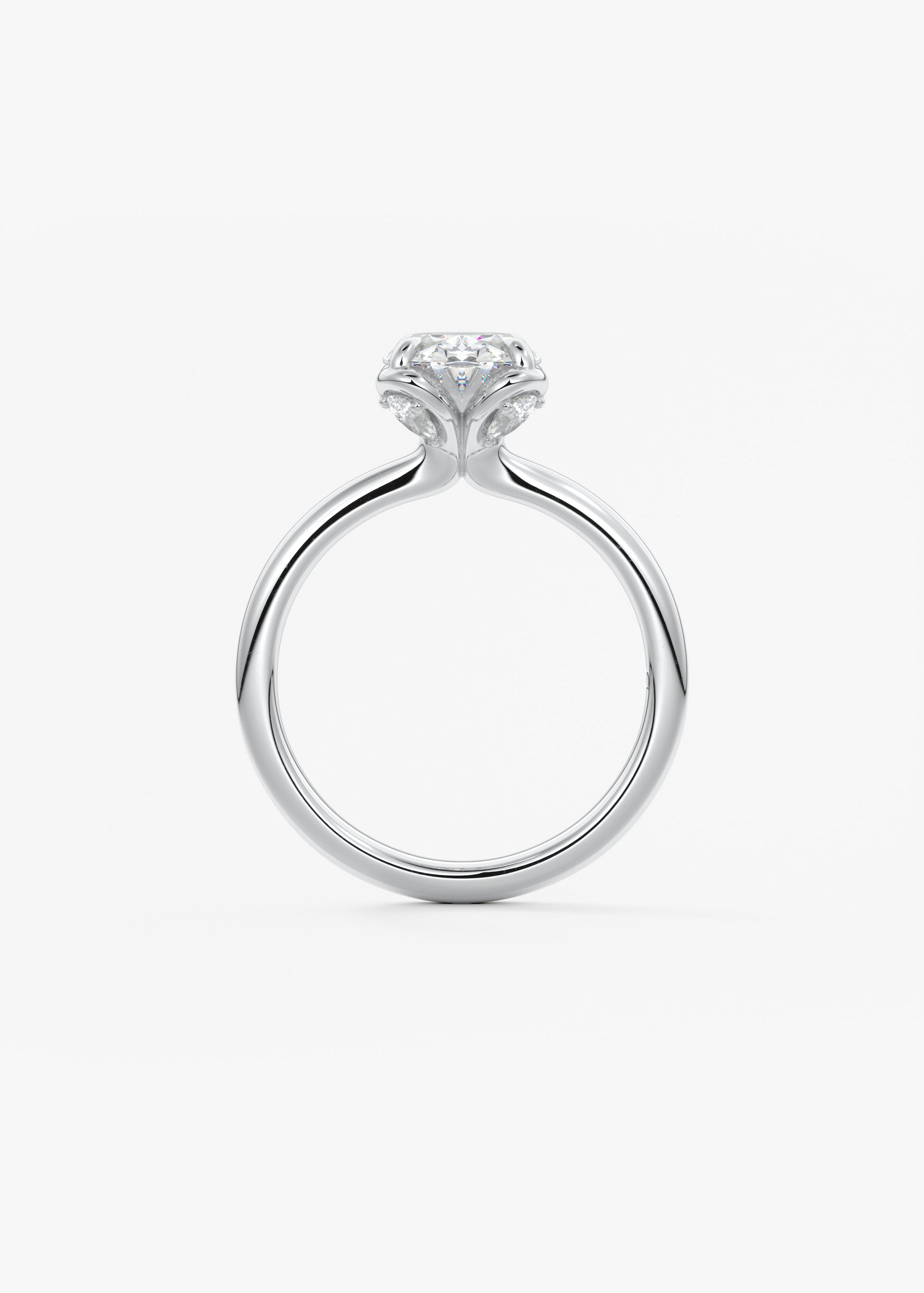 Oval Multi Stones Lab Grown Diamond Engagement Ring