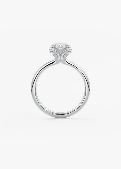 Oval Multi Stones Lab Grown Diamond Engagement Ring