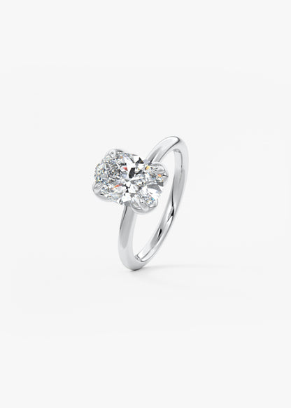 Oval Multi Stones Lab Grown Diamond Engagement Ring