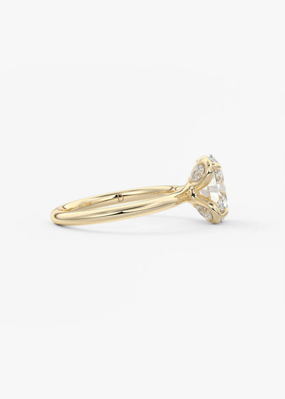 Oval Multi Stones Lab Grown Diamond Engagement Ring