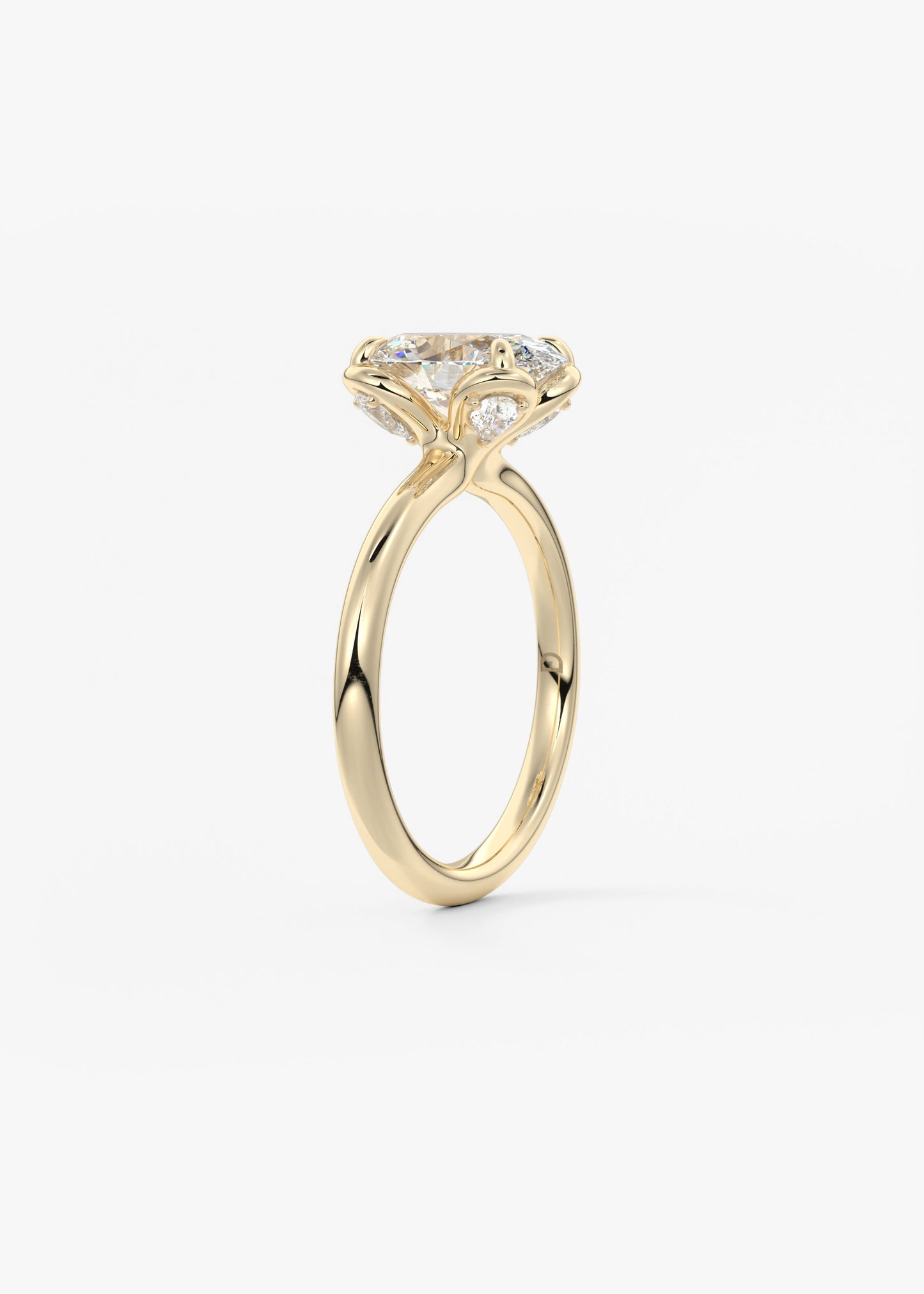 Oval Multi Stones Lab Grown Diamond Engagement Ring