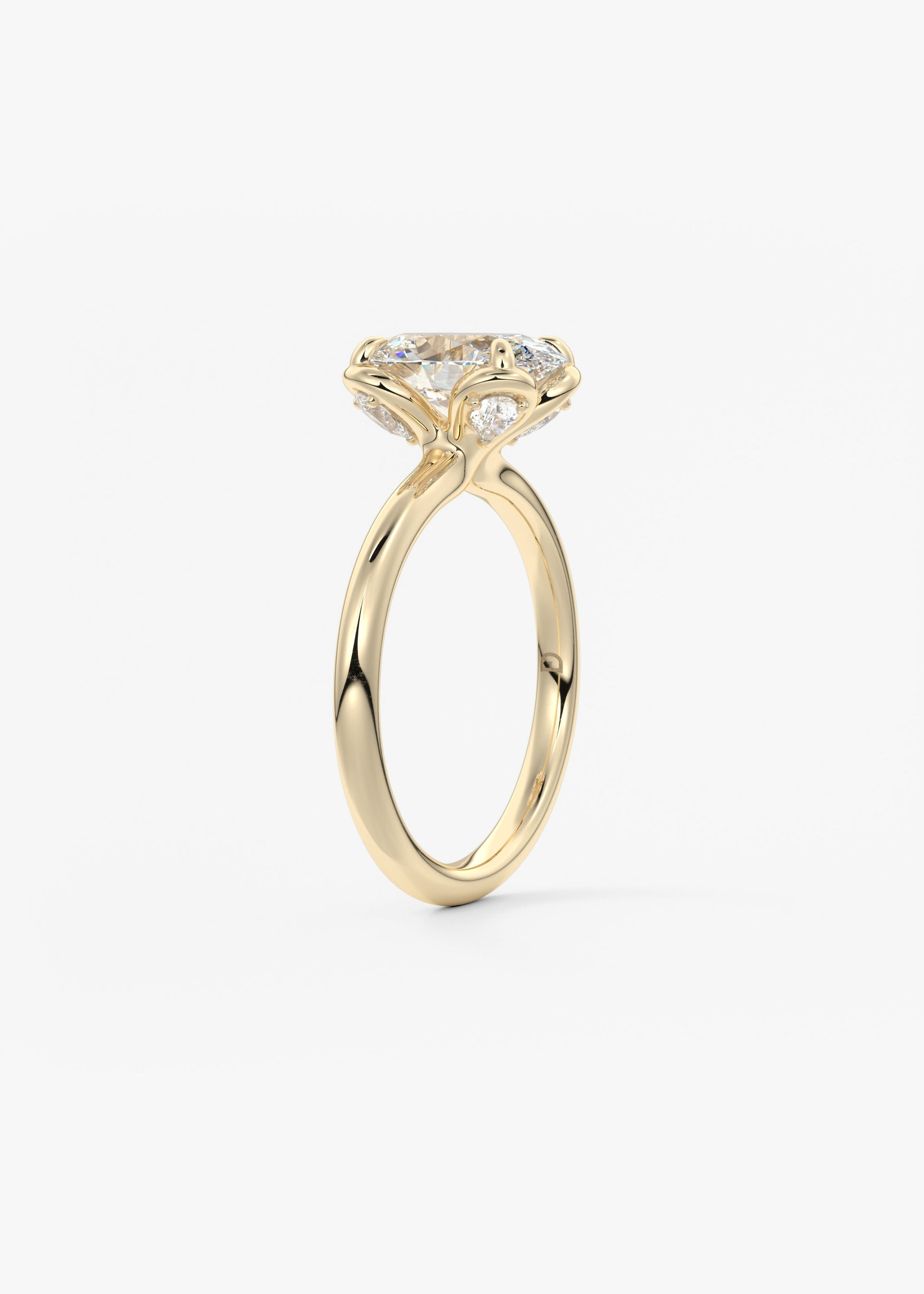 Oval Multi Stones Lab Grown Diamond Engagement Ring