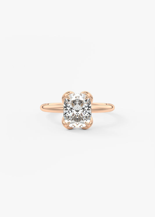 Elongated Cushion Multi Stones Lab Grown Diamond Engagement Ring