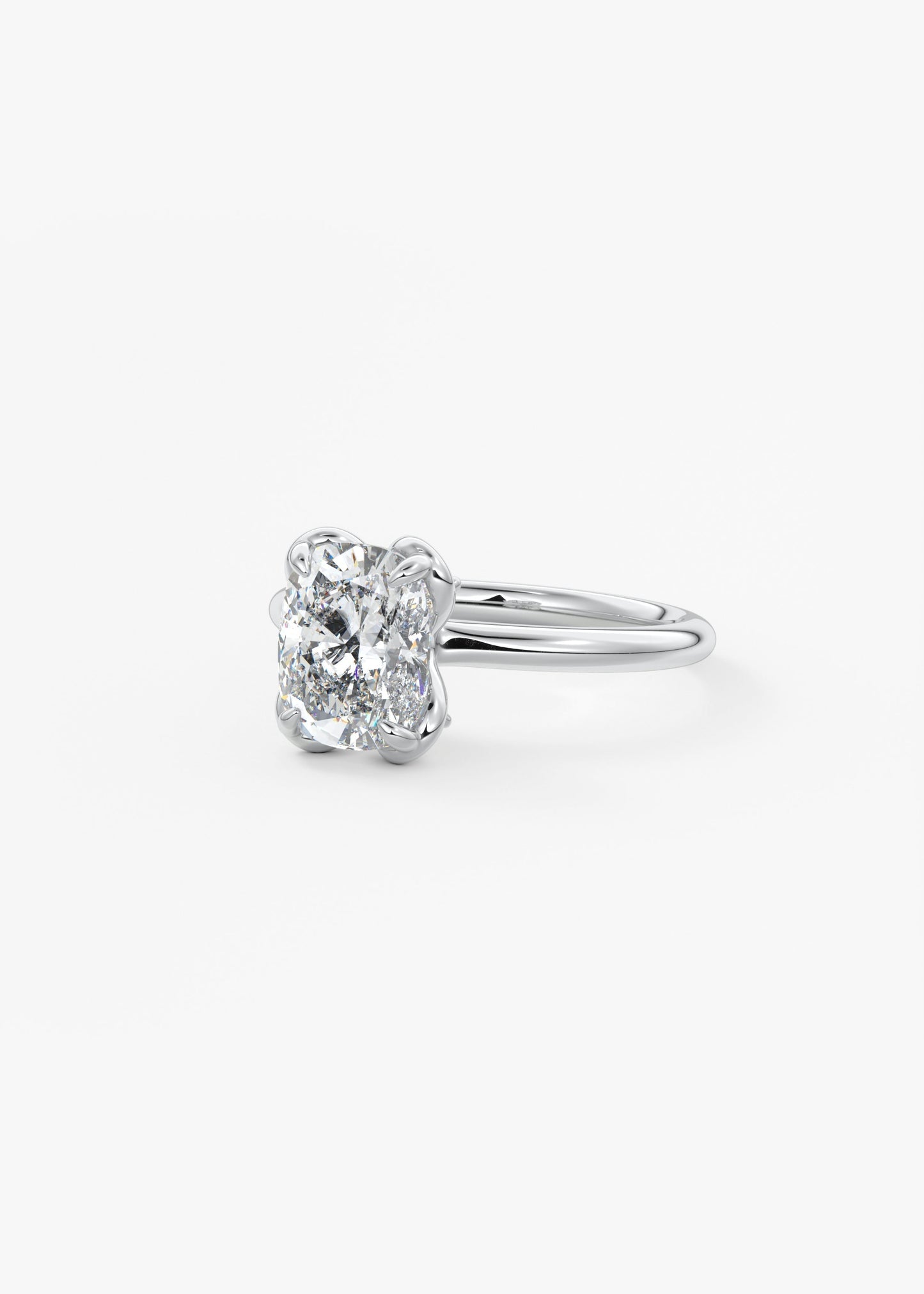 Elongated Cushion Multi Stones Lab Grown Diamond Engagement Ring