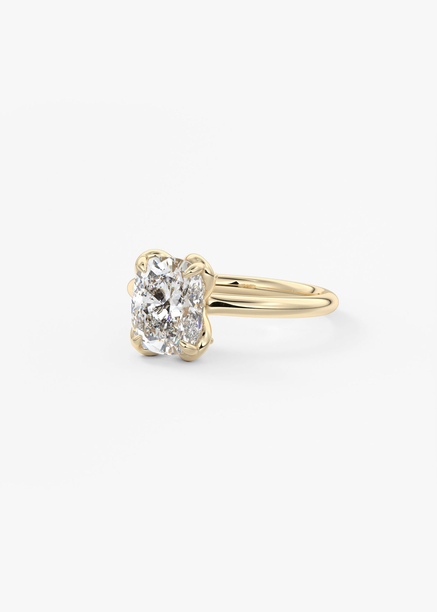 Elongated Cushion Multi Stones Lab Grown Diamond Engagement Ring