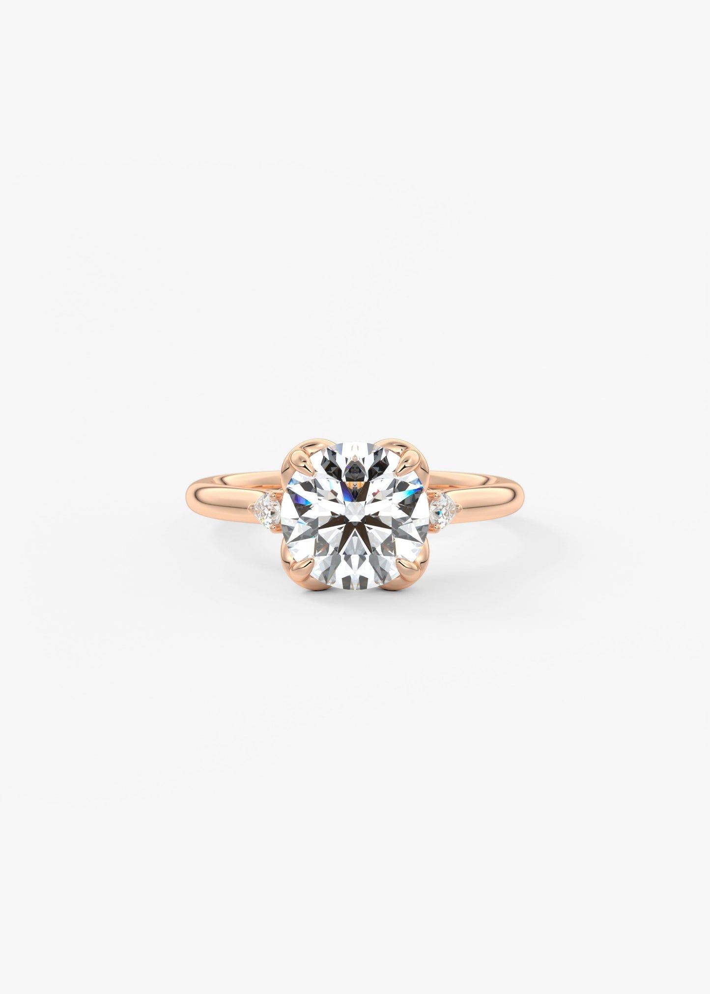 Round Cluster Lab Grown Diamond Engagement Ring