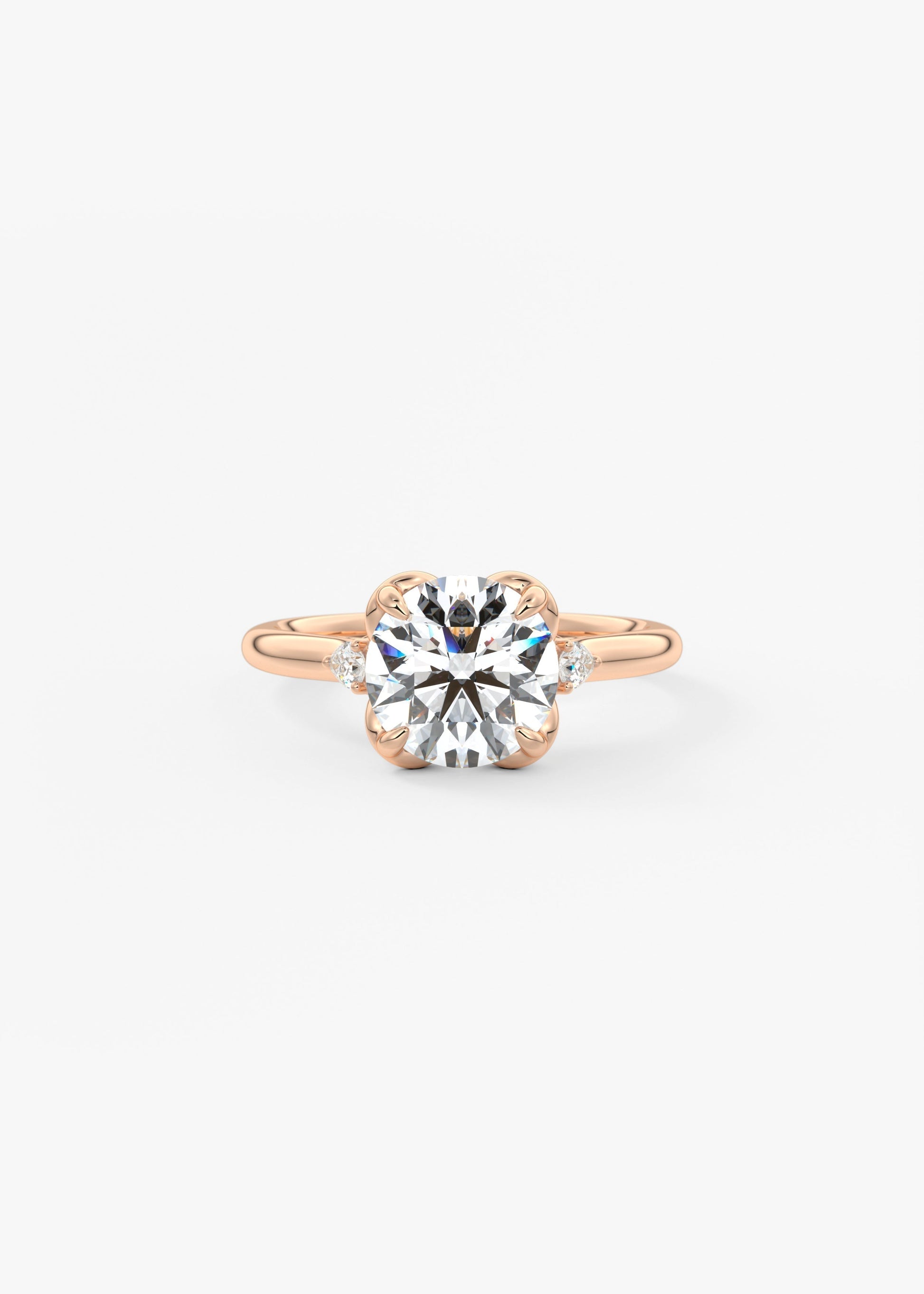 Round Cluster Lab Grown Diamond Engagement Ring