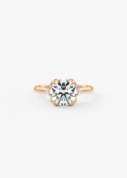 Round Cluster Lab Grown Diamond Engagement Ring