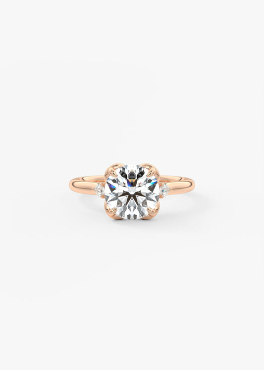 Round Cluster Lab Grown Diamond Engagement Ring