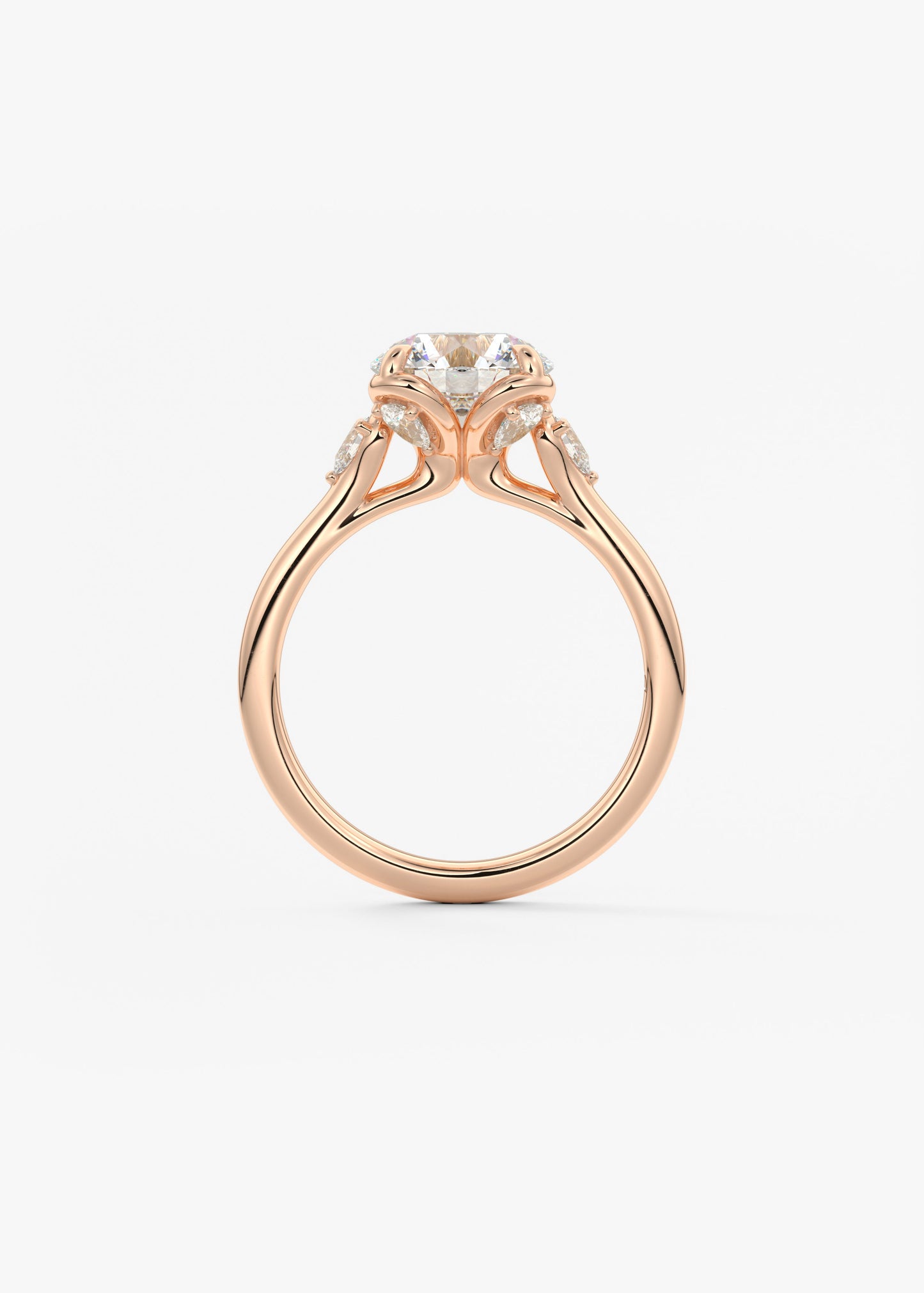 Round Cluster Lab Grown Diamond Engagement Ring