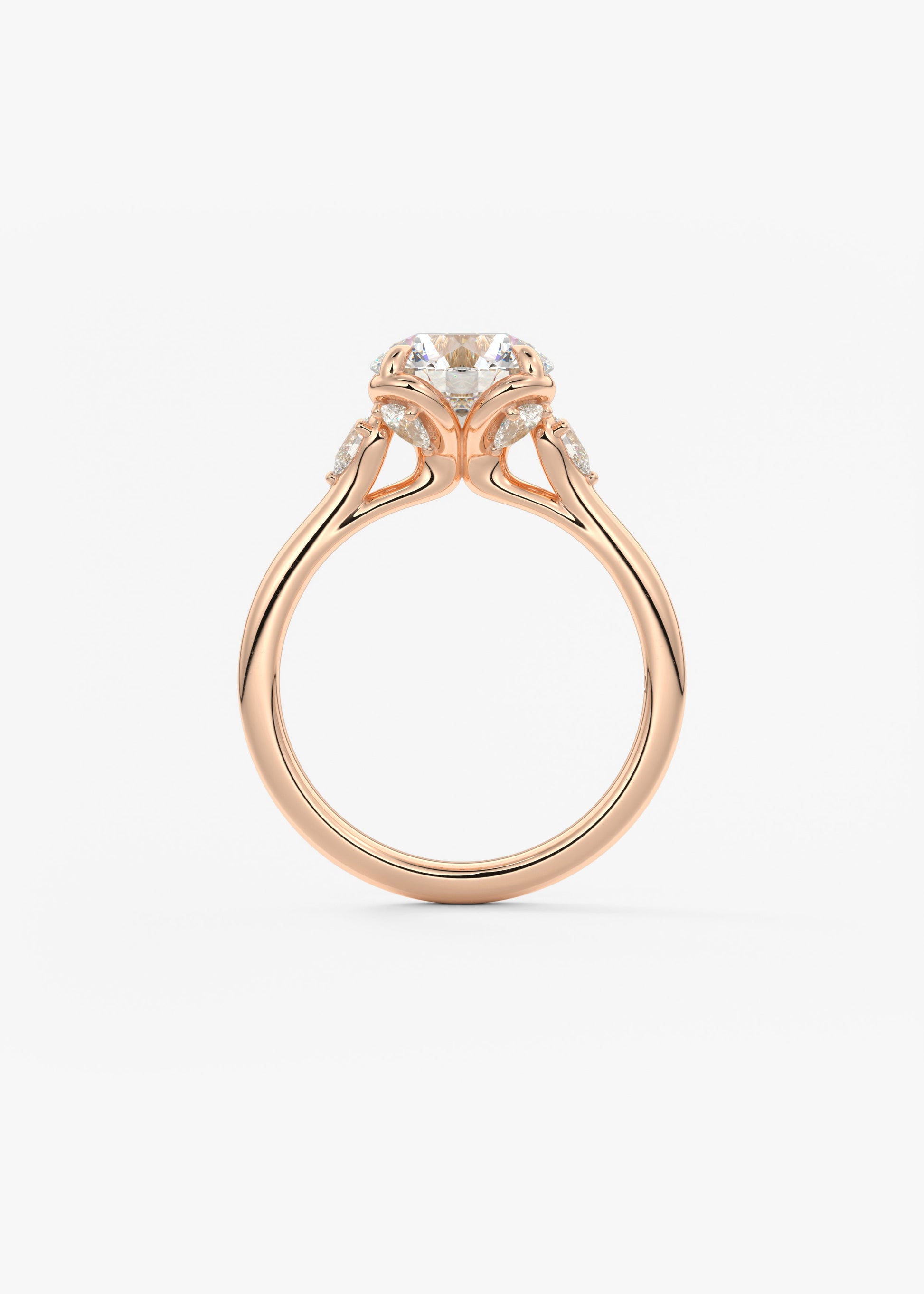 Round Cluster Lab Grown Diamond Engagement Ring