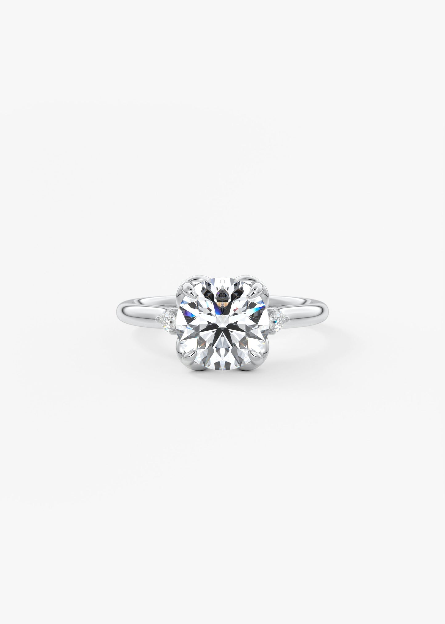 Round Cluster Lab Grown Diamond Engagement Ring