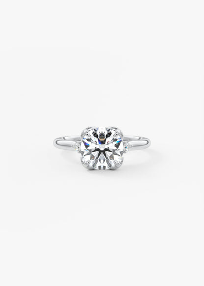Round Cluster Lab Grown Diamond Engagement Ring