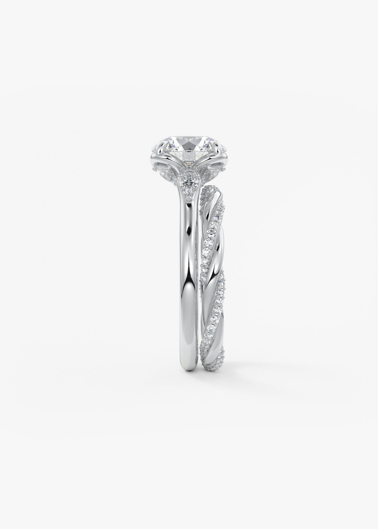 Round Cluster Lab Grown Diamond Engagement Ring