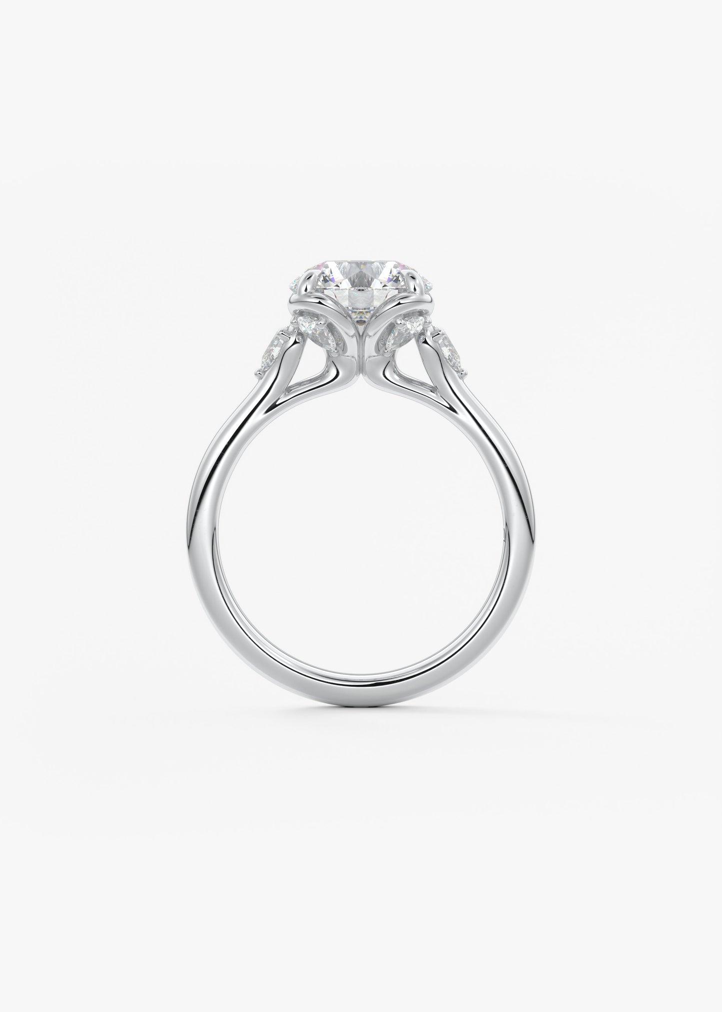 Round Cluster Lab Grown Diamond Engagement Ring