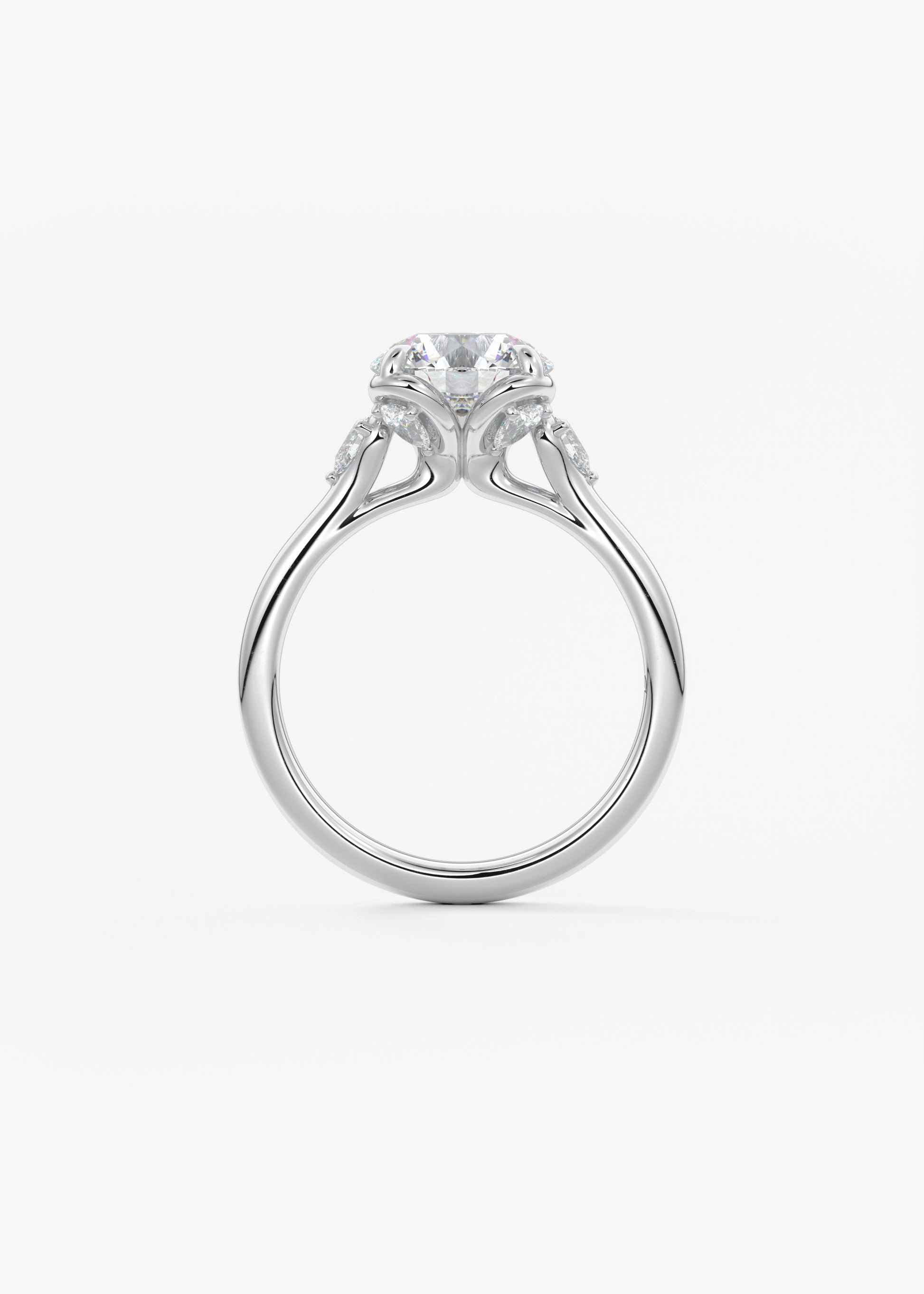 Round Cluster Lab Grown Diamond Engagement Ring