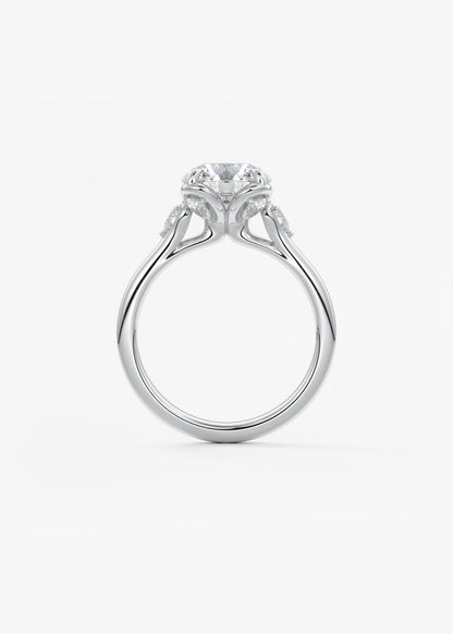 Round Cluster Lab Grown Diamond Engagement Ring