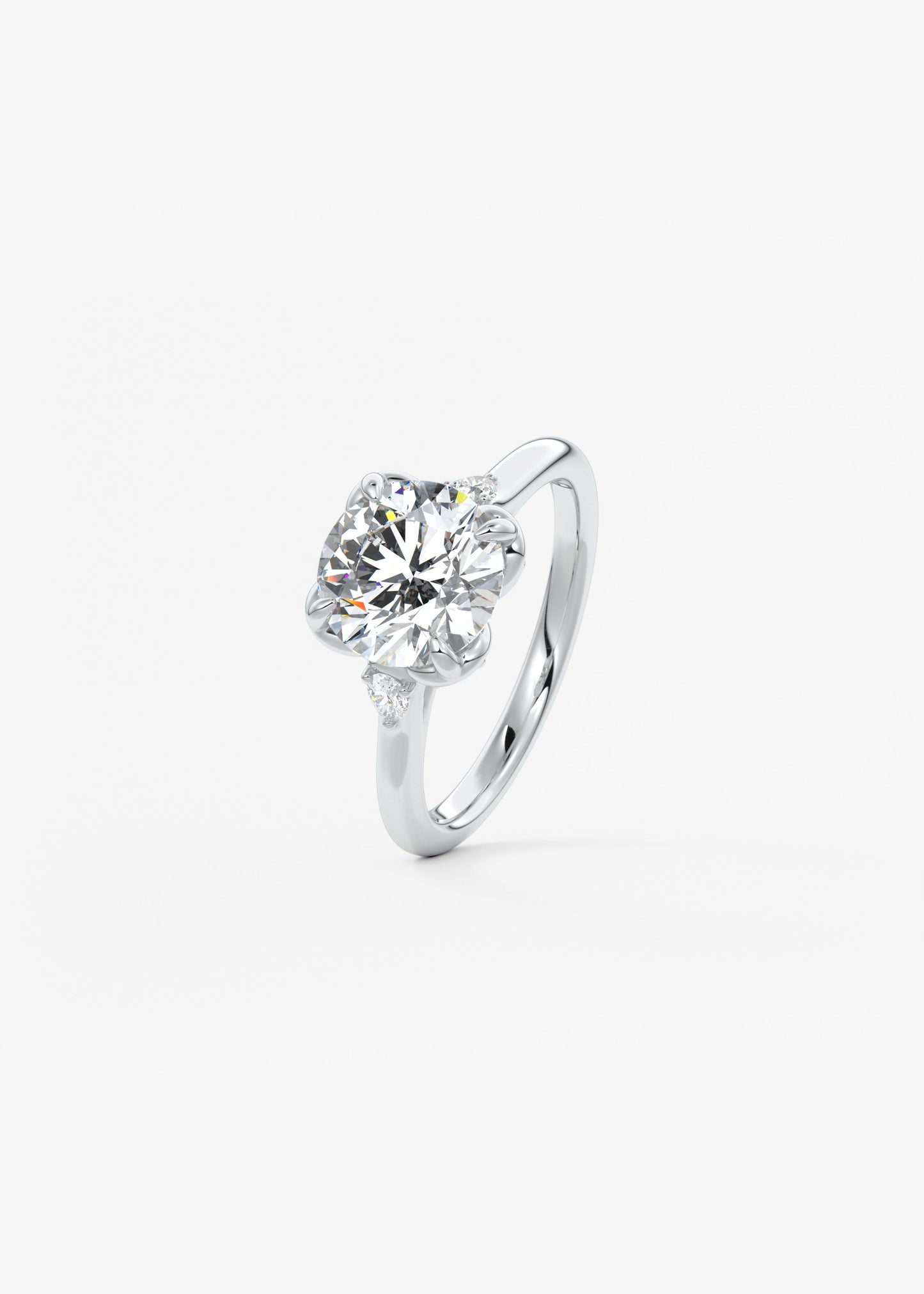 Round Cluster Lab Grown Diamond Engagement Ring