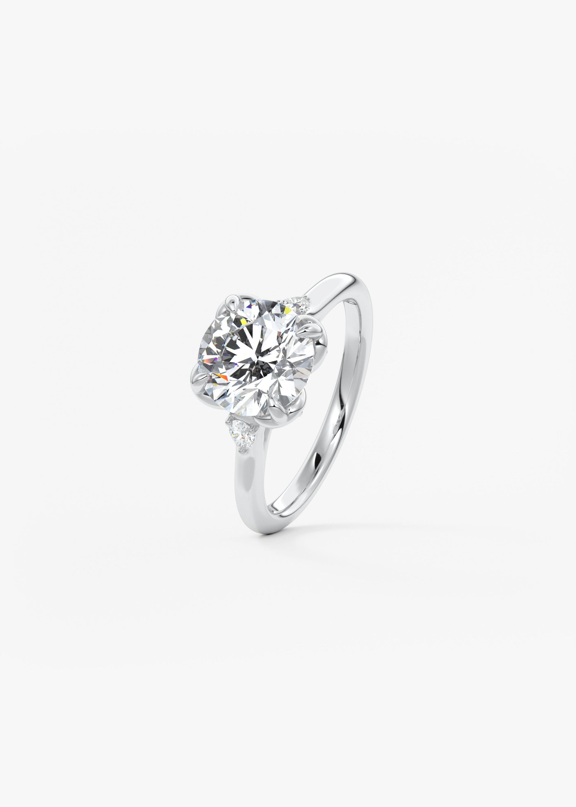 Round Cluster Lab Grown Diamond Engagement Ring