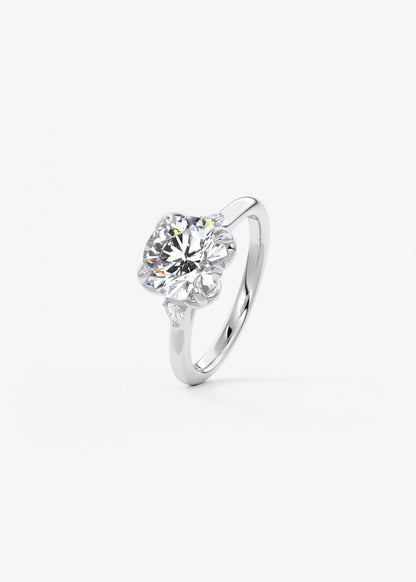 Round Cluster Lab Grown Diamond Engagement Ring