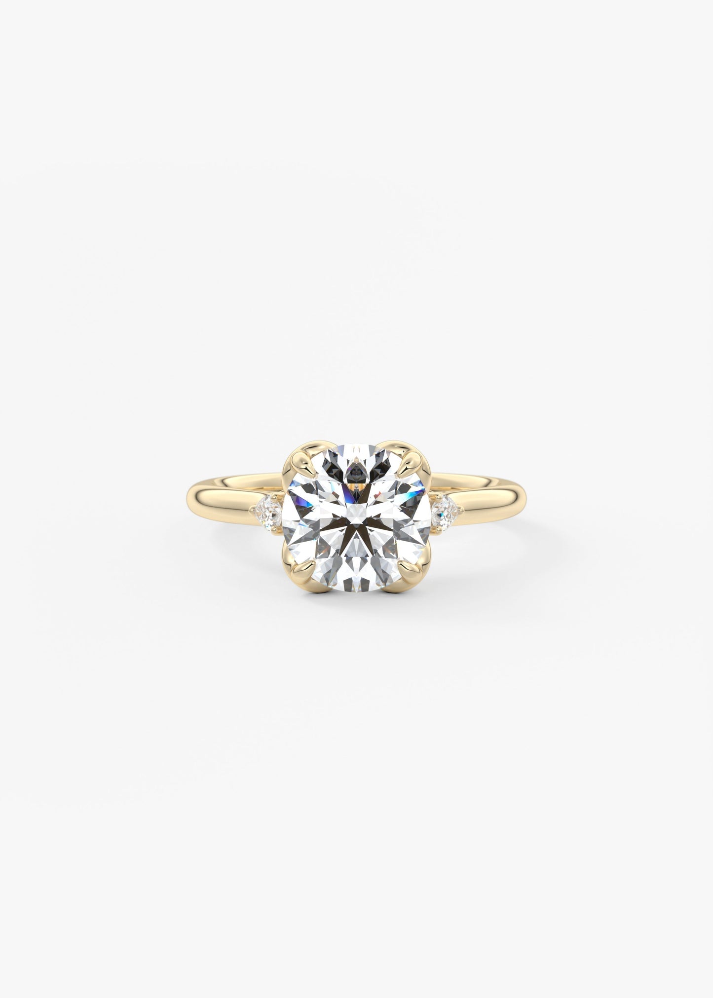 Round Cluster Lab Grown Diamond Engagement Ring
