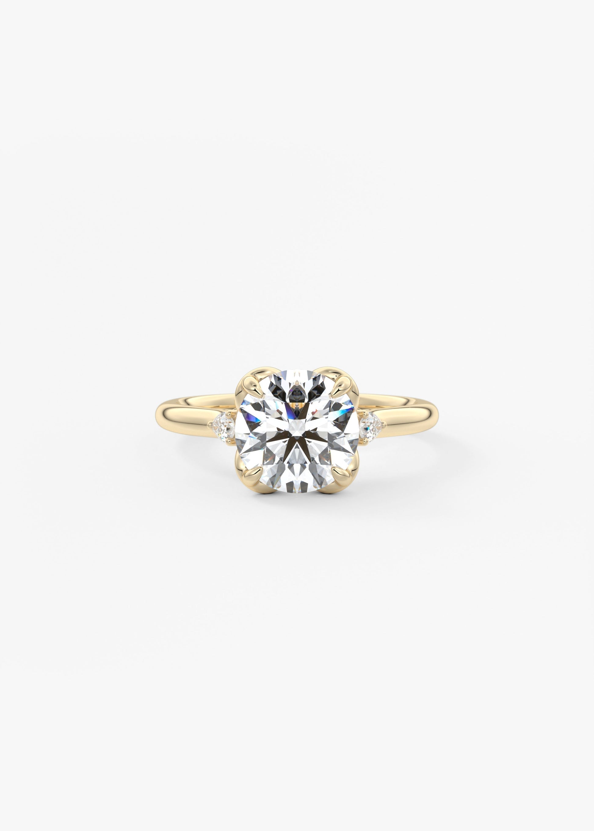 Round Cluster Lab Grown Diamond Engagement Ring