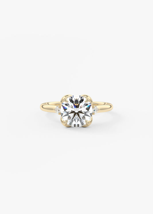 Round Cluster Lab Grown Diamond Engagement Ring