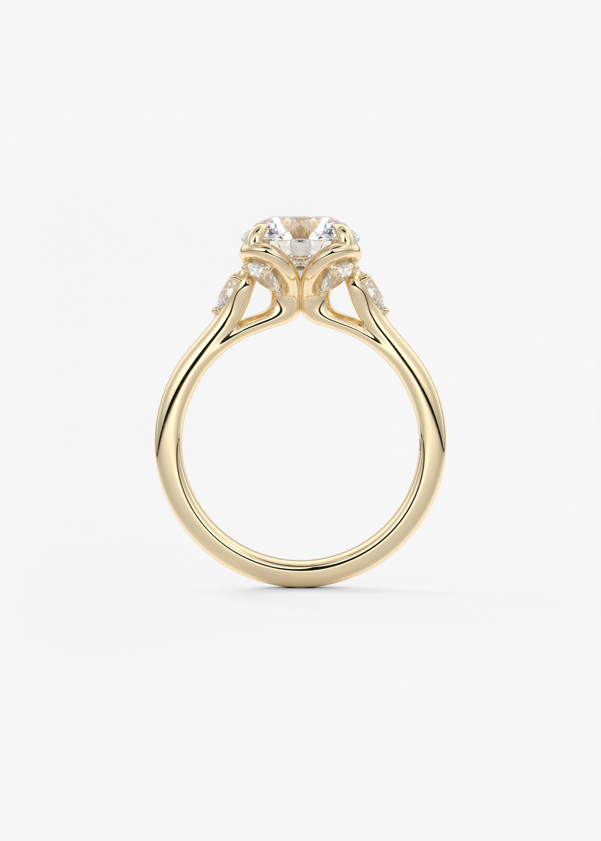 Round Cluster Lab Grown Diamond Engagement Ring