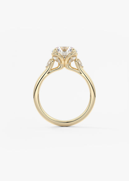Round Cluster Lab Grown Diamond Engagement Ring