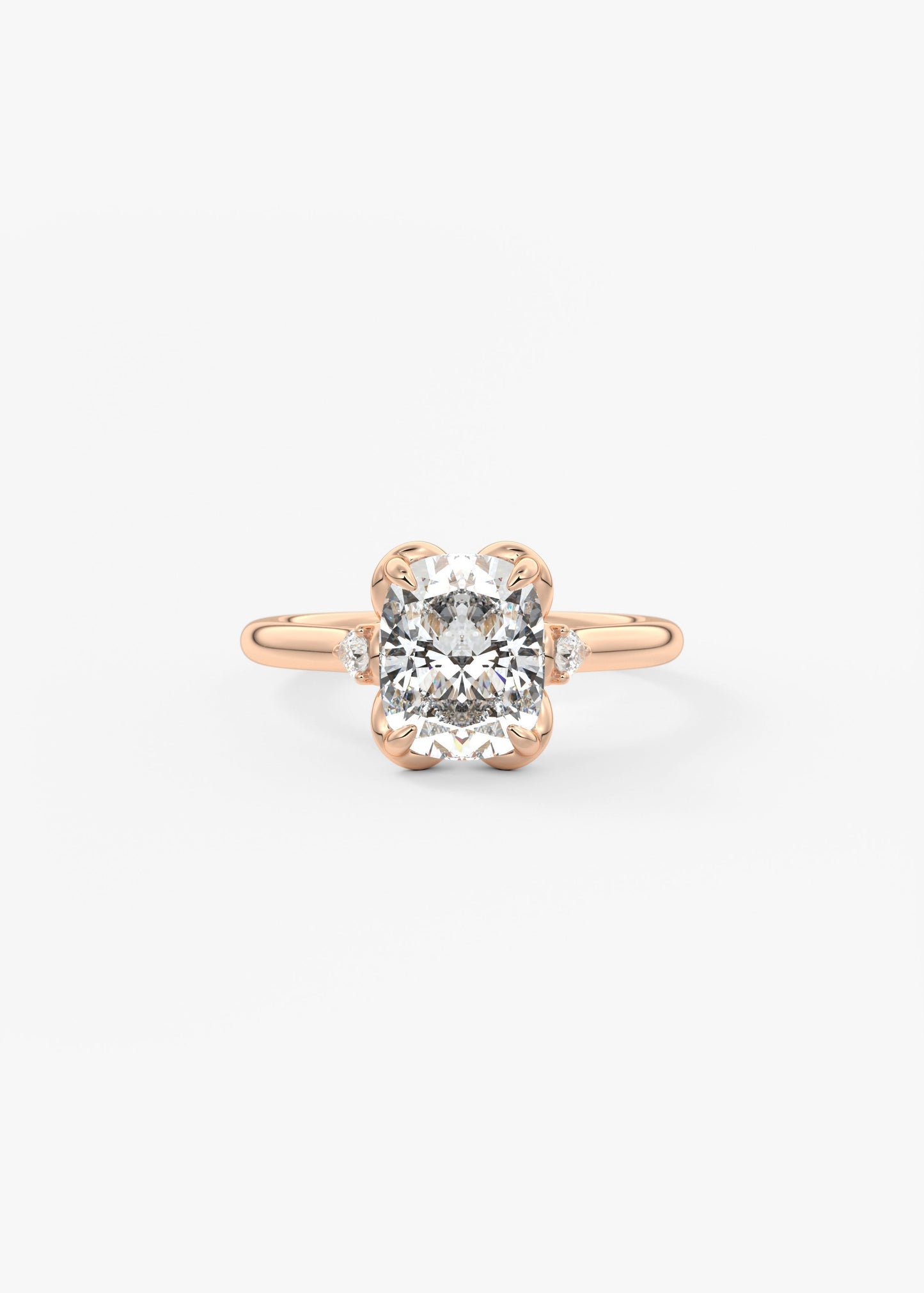 Elongated Cushion Cluster Lab Grown Diamond Engagement Ring