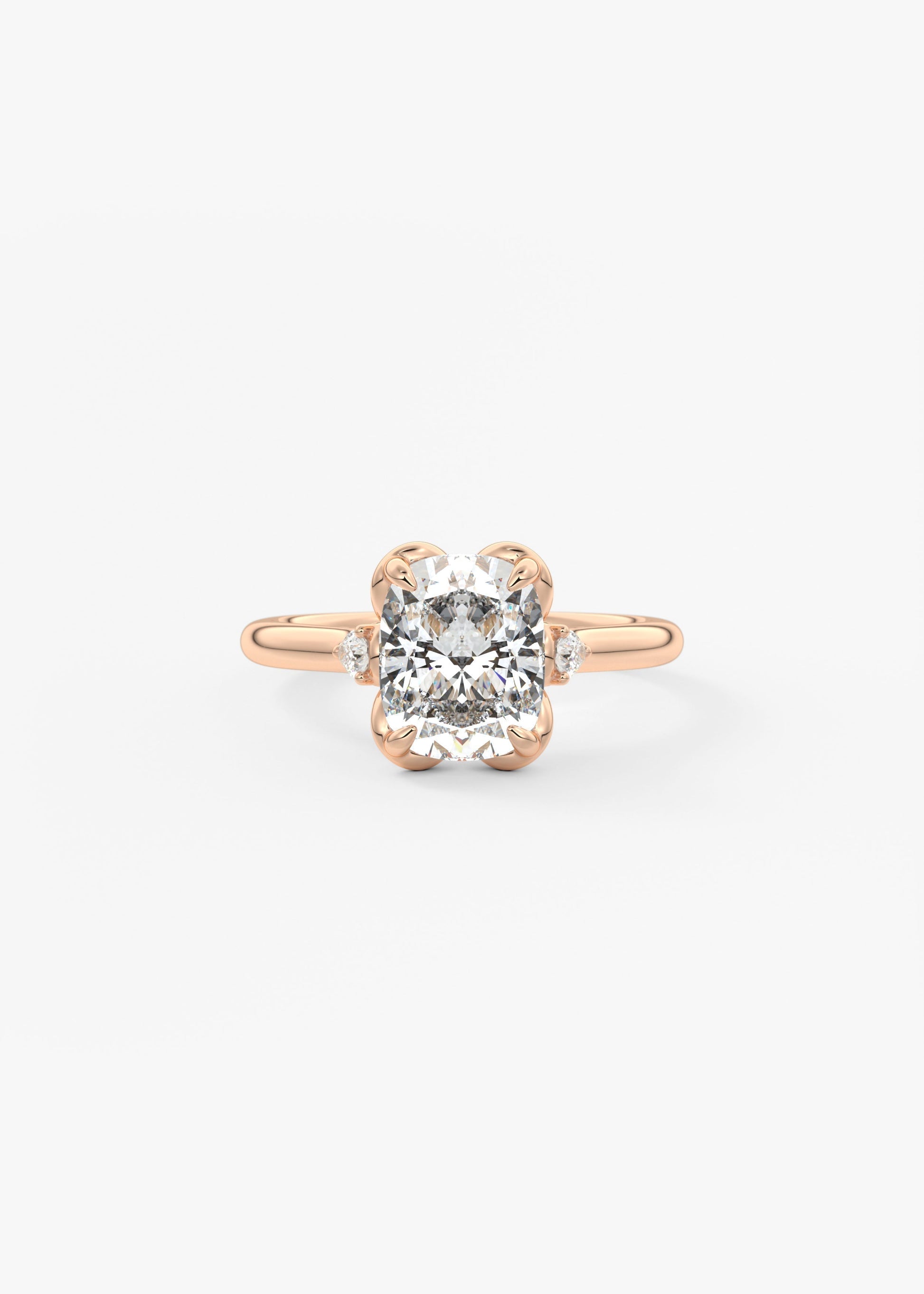 Elongated Cushion Cluster Lab Grown Diamond Engagement Ring