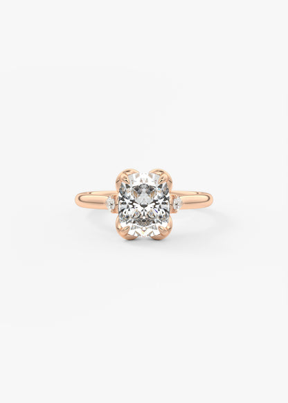 Elongated Cushion Cluster Lab Grown Diamond Engagement Ring