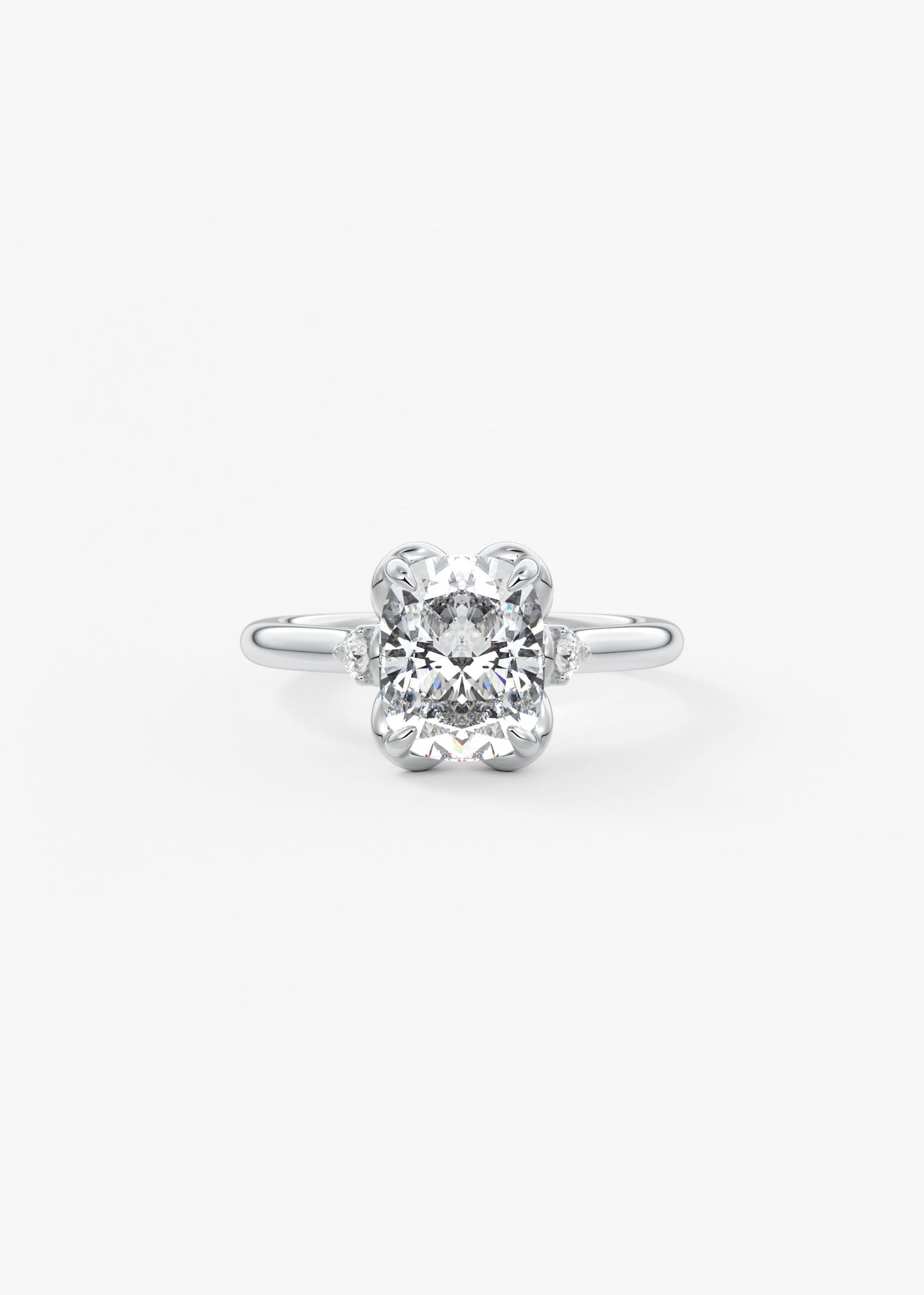 Elongated Cushion Cluster Lab Grown Diamond Engagement Ring