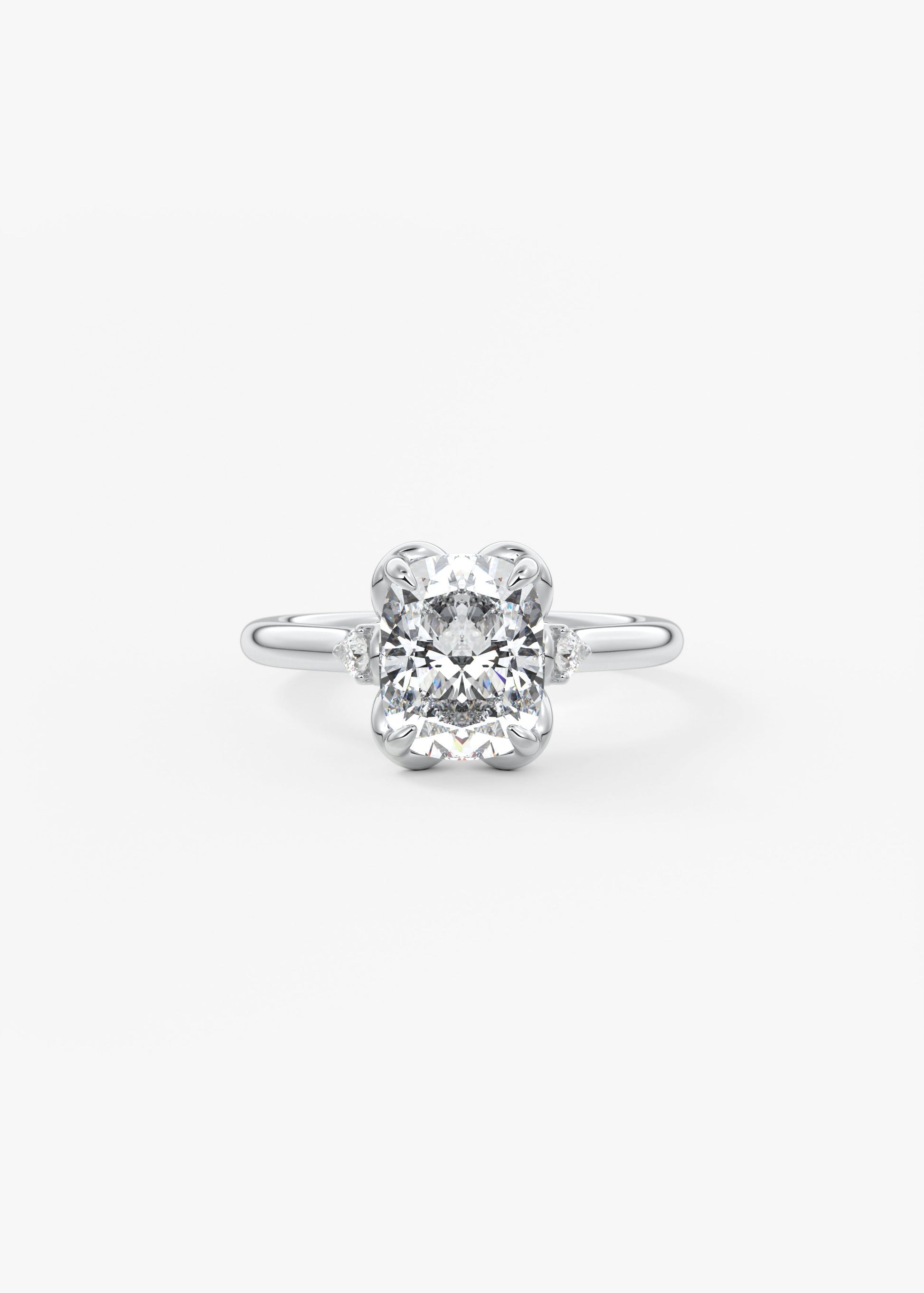 Elongated Cushion Cluster Lab Grown Diamond Engagement Ring