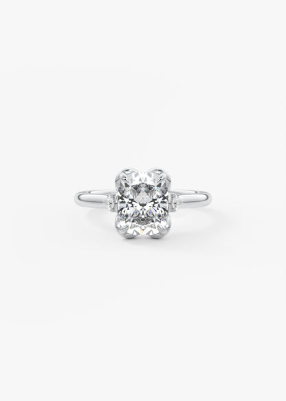 Elongated Cushion Cluster Lab Grown Diamond Engagement Ring