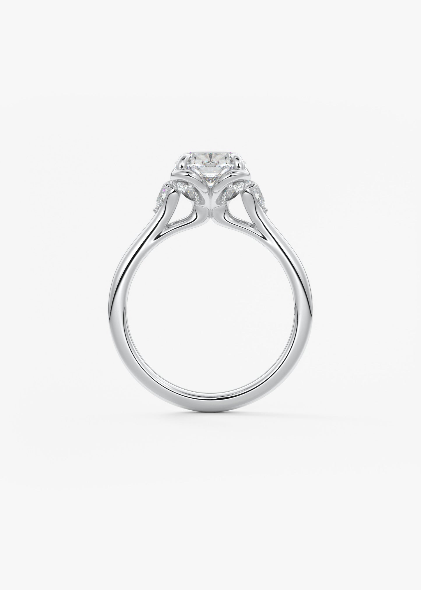 Elongated Cushion Cluster Lab Grown Diamond Engagement Ring